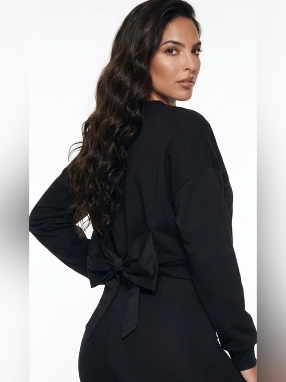 Black Bow-Back Women's Sweater